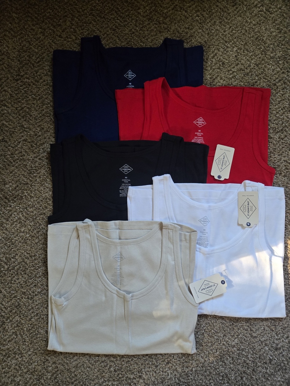 5 New St. John's Bay Tank Tops Size XS